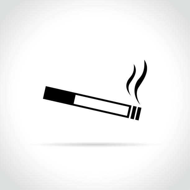 illustrazioni stock, clip art, cartoni animati e icone di tendenza di icona sigaretta su sfondo bianco - e cigarette