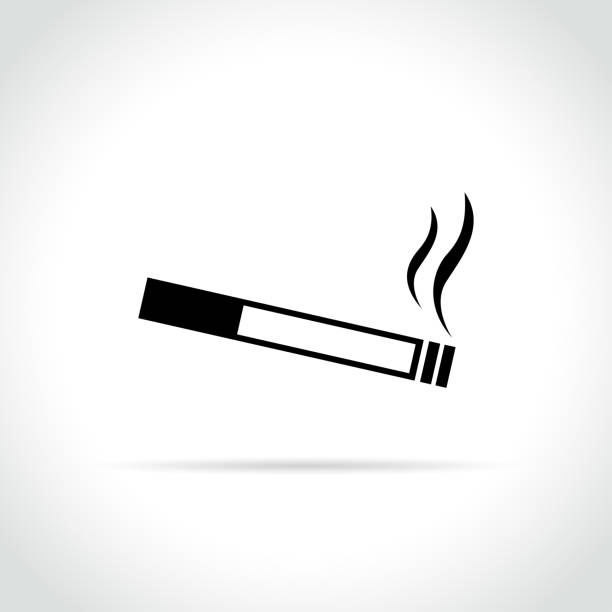 stockillustraties, clipart, cartoons en iconen met sigaret pictogram op witte achtergrond - sigaret