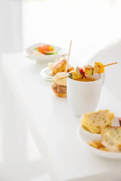 Gourmet appetizers for catering - food design, perfect as a background