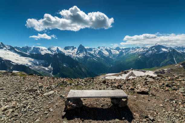 istock Bench in the mountains. Russia 901538818