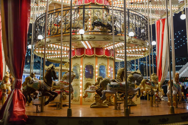 istock Carousel mounted for Christmas and New Year's holidays 901539366