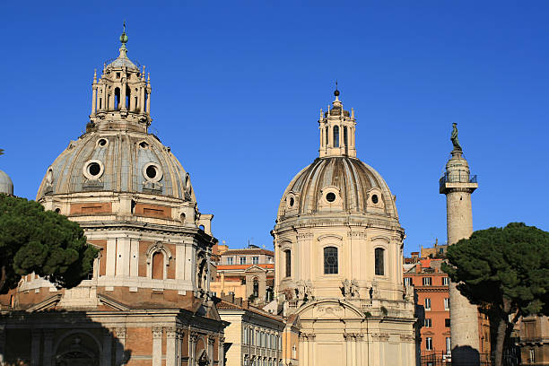 istock Roman view with Church and Trajan's Column 90154123