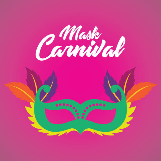 ilustrações de stock, clip art, desenhos animados e ícones de mask carnival for party decoration. vector illustration - mardi gras new orleans feather mask