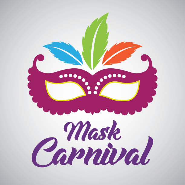 ilustrações de stock, clip art, desenhos animados e ícones de mask carnival for party decoration. vector illustration - mardi gras new orleans feather mask