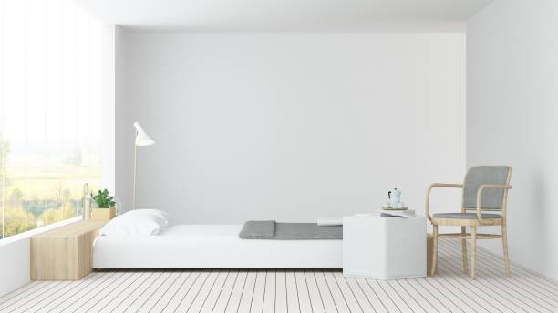 istock The interior bedroom space 3d rendering and nature view 901546140