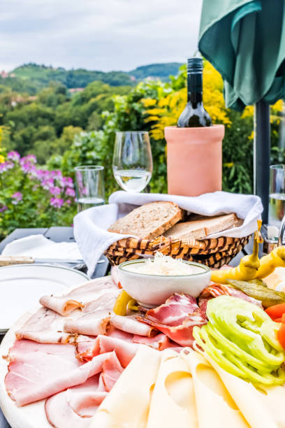 istock Brettljause, traditional cold plate with meal, cheese, vegetable and bread 901549686