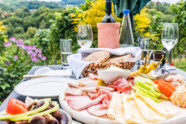 istock Brettljause, traditional cold plate with meal, cheese, vegetable and bread 901549690