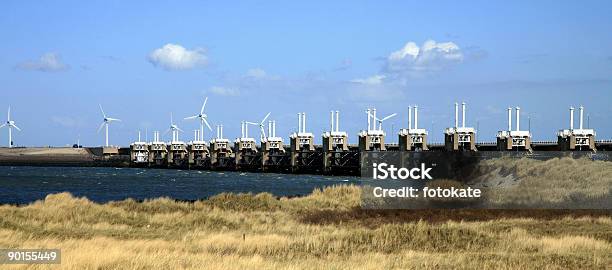 Delta Работаетнидерланды — стоковые фотографии и другие картинки Ветряная электростанция - Ветряная электростанция, Мост, Плотина