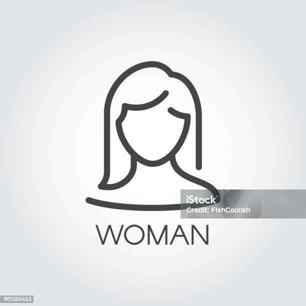 Abstrakte Porträt Der Frau Lineare Symbol Kosmetik Weiblichen Avatar Oder Userkonzept Stock Vektor Art und mehr Bilder von Frauen