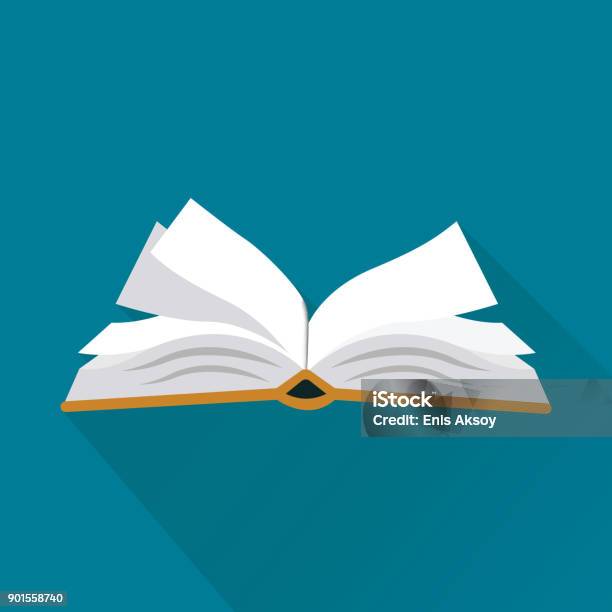 Book Flat Icon Stock Illustration - Download Image Now - Book, Open, Illustration