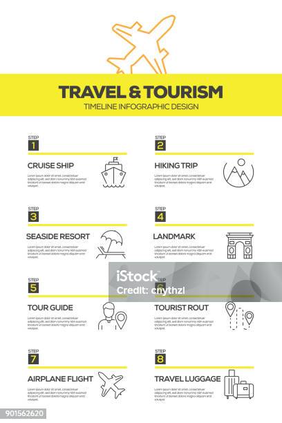 Travel And Tourism Infographic Design Template Stock Illustration - Download Image Now - Luggage, Adventure, Airplane