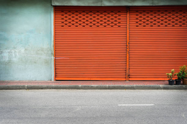 istock Corrugated metal sheet,Slide door ,Roller shutter texture 901565858