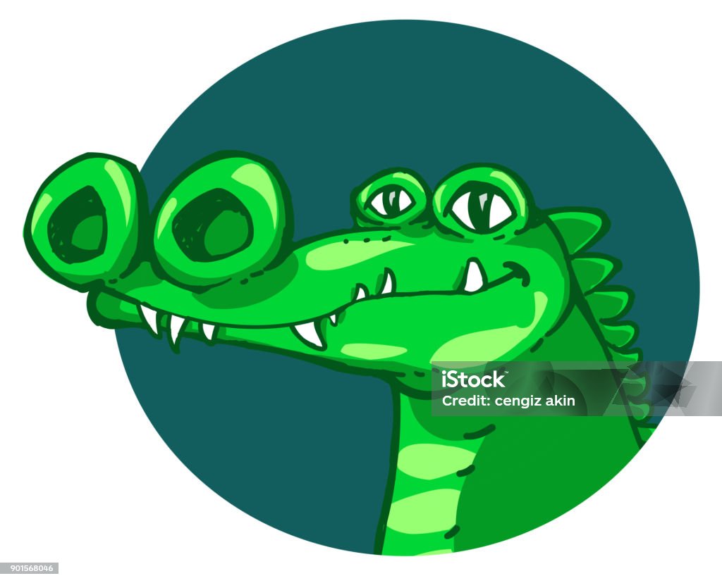 Crocodile Head Funny Cartoon Stock Illustration - Download Image Now -  Animal, Animal Body Part, Animal Head - iStock