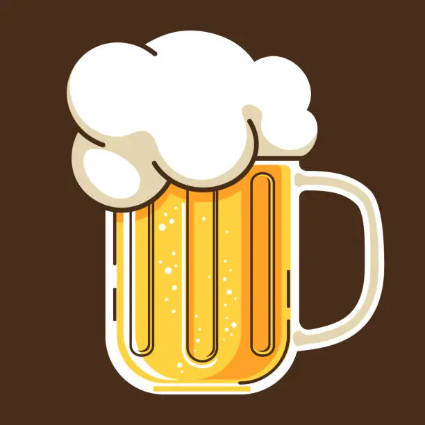 Vector illustration of beer mug cateoon style
