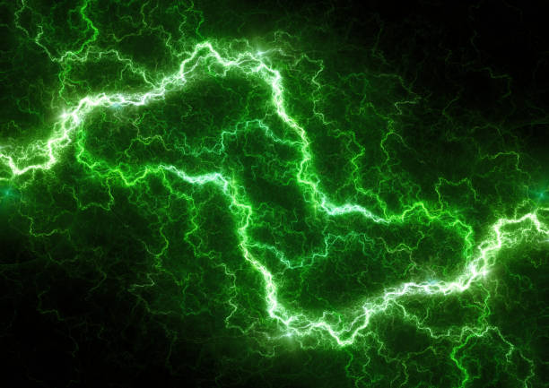 istock Green power, plasma and energy lightning background, ecology concept 901578614