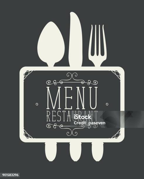 Banner For A Restaurant Menu With Cutlery Stock Illustration - Download Image Now - Restaurant, Logo, Business Card