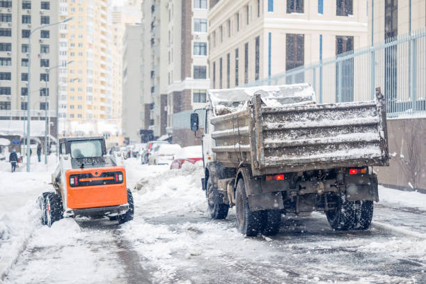 istock Machine remove snow from a city street 901583728