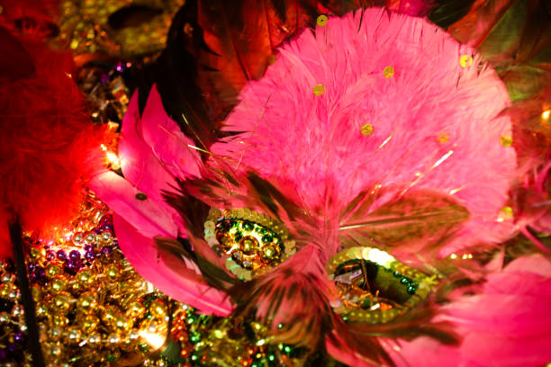 close up on colorful mask with rainbow color