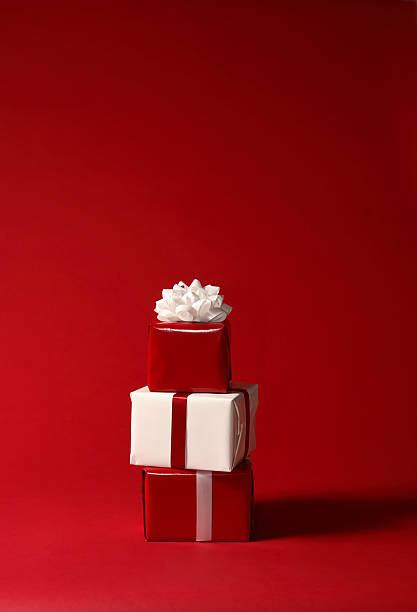 istock Red and White Christmas Presents 90159076