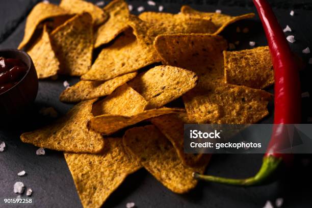 Classic Nachos Corn Chips Stock Photo - Download Image Now - Appetizer, Azerbaijan, Backgrounds