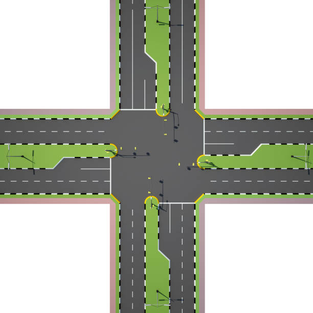 istock crossroads from above view isolated on white 901592288