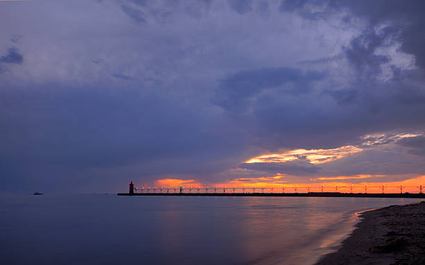 istock Lake Michigan shoreline with an approaching storm 90159408