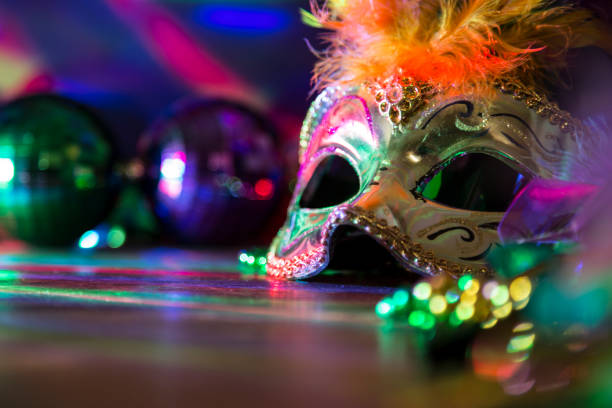 istock Mardi Gras, Rio carnival mask and colorful decorations. 901599180