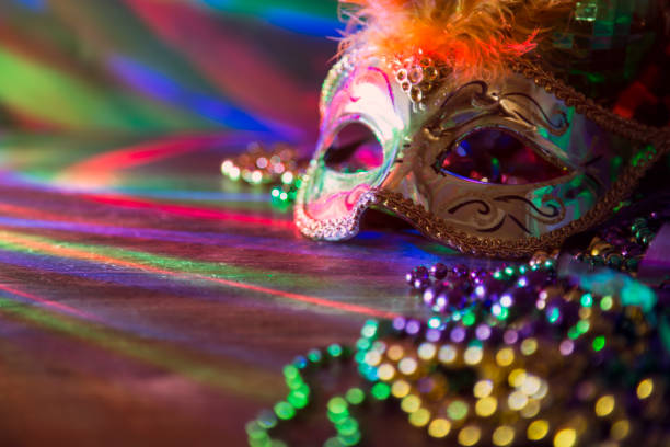 istock Mardi Gras, Rio carnival mask and colorful decorations. 901599216