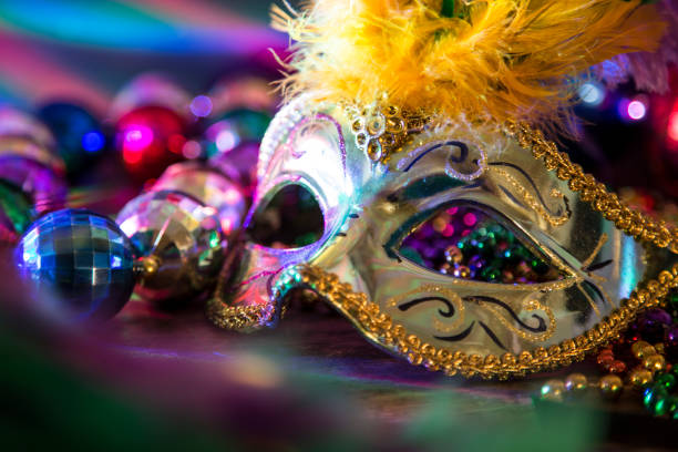 istock Mardi Gras, Rio carnival mask and colorful decorations. 901599448