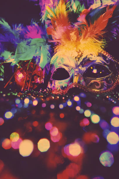 istock Mardi Gras, Rio carnival mask and colorful decorations. 901601776