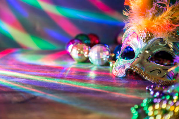 istock Mardi Gras, Rio carnival mask and colorful decorations. 901602414