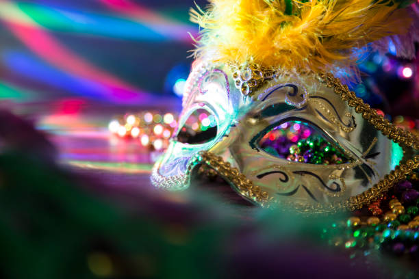 istock Mardi Gras, Rio carnival mask and colorful decorations. 901602536