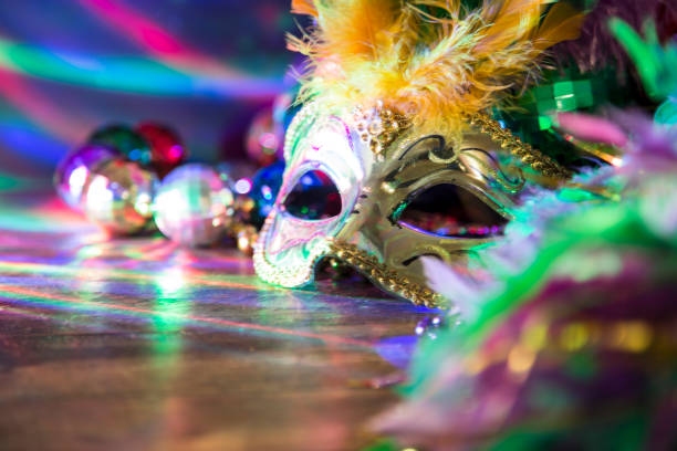 istock Mardi Gras, Rio carnival mask and colorful decorations. 901602620