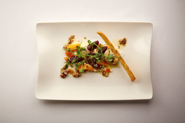 istock Overhead shot of a gourmet beetroot and walnut salad 901605300