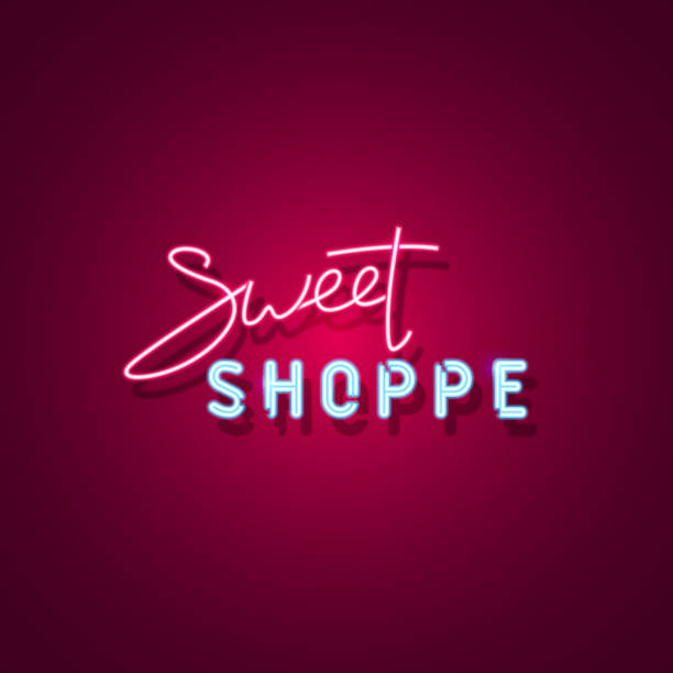 istock Sweet shoppe neon sign. Neon sign, bright signboard, light banner. Vector icon 901605898