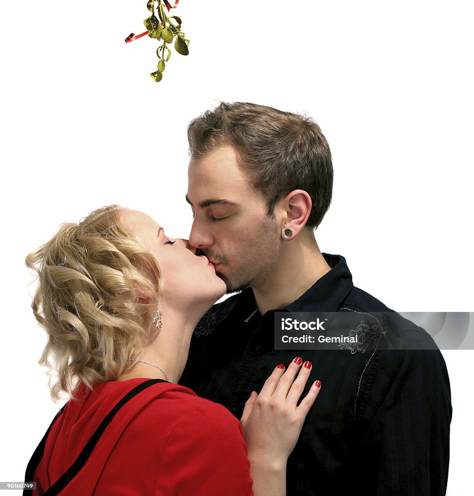 Mistletoe Kiss 2  Mistletoe Stock Photo