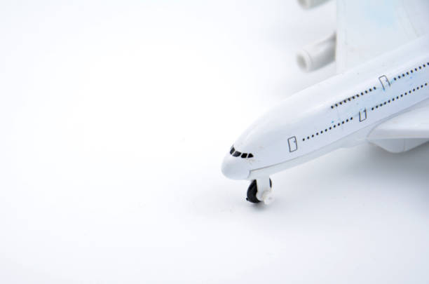 Plane plastic toy isolated on white background