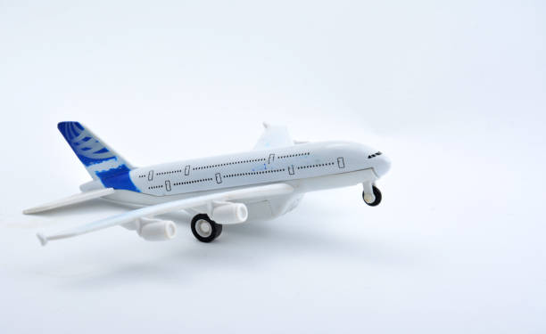 Plane plastic toy isolated on white background