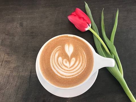 beautiful heart design in coffee