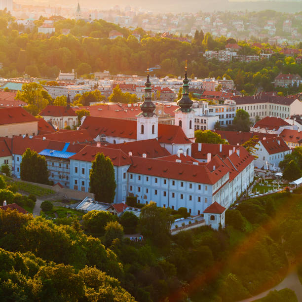 istock Strahov monastery at sunset, Prague, Czech Republic 901612638