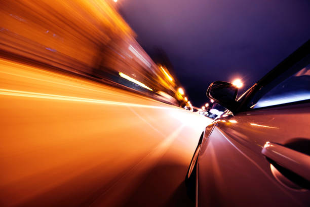 istock Car on the road with motion blur background. 901612824