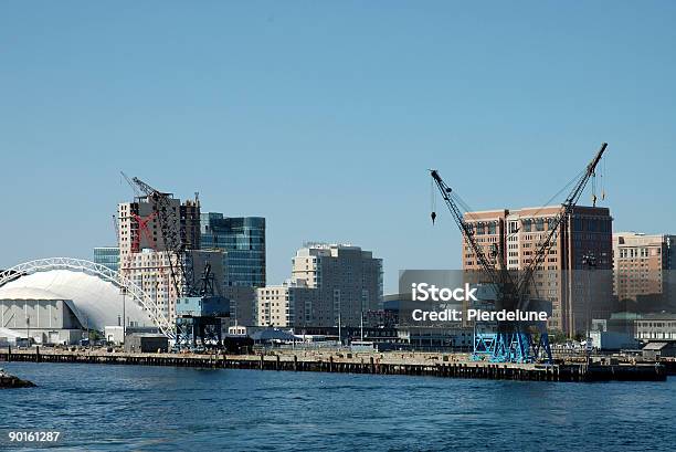 Insdustrial Guindastes - Fotografias de stock e mais imagens de Boston - Massachusetts - Boston - Massachusetts, Docas, Indústria de construção