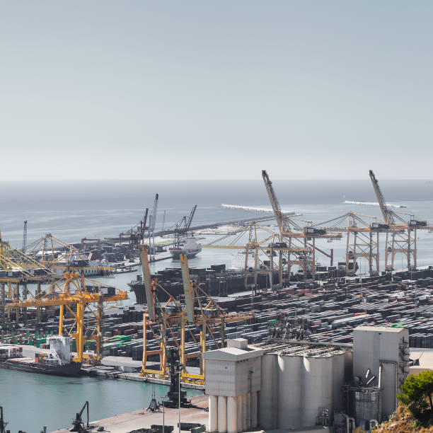 istock Panoramic view of the port in Barcelona, Spain. 901613464