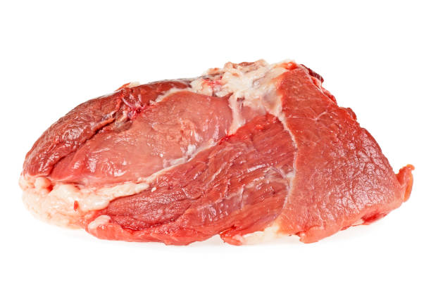 istock Piece of raw pork isolated on a white background 901618186