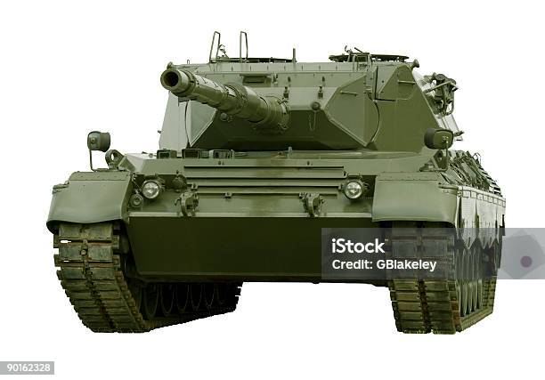 Tanque Do Exército De Leopardo Em Branco - Fotografias de stock e mais imagens de Tanque Leopard - Tanque Leopard, Isolado, Acabado