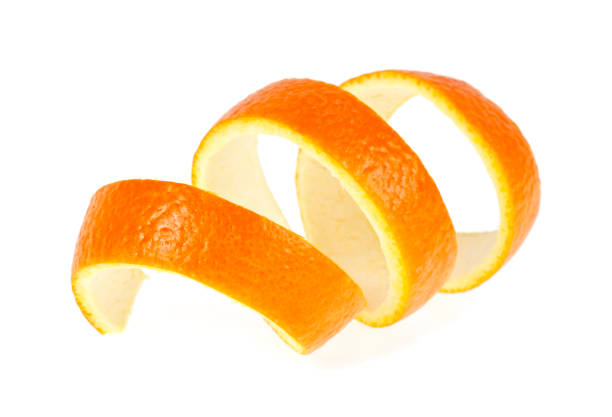 istock Orange peel against white background 901625278