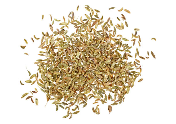 istock Fennel seeds on white background, top view 901625442