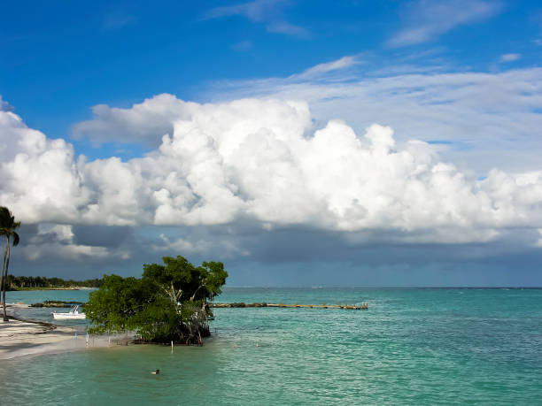 istock Domincan Republic beach and sea, with cloud formation. 901627882