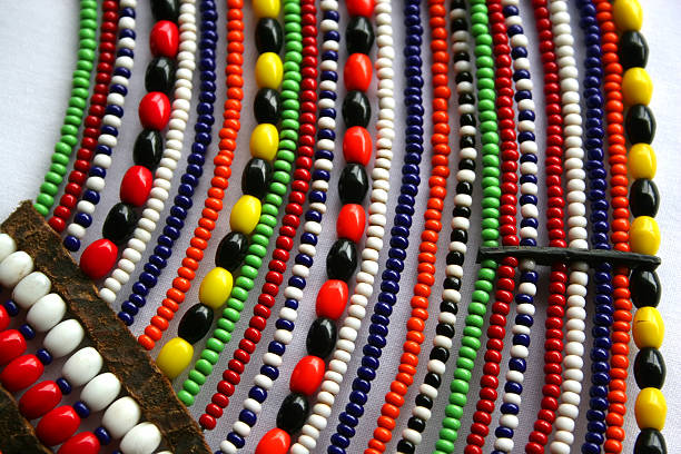 African beaded necklace stock photo