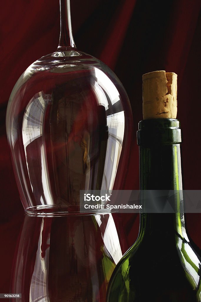 Wine Life Series Wine glasses and bottle of red wine Alcohol - Drink Stock Photo